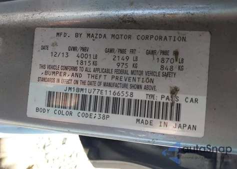 2014 Mazda Mazda3 I Sport из США, поврежденный, VIN JM1BM1U77E1166558